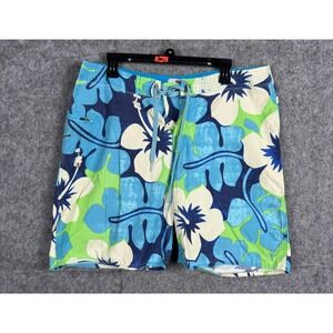 Toes on the Nose Board Shorts Mens 36 Floral Hawaiian Tropical Drawstring 8"